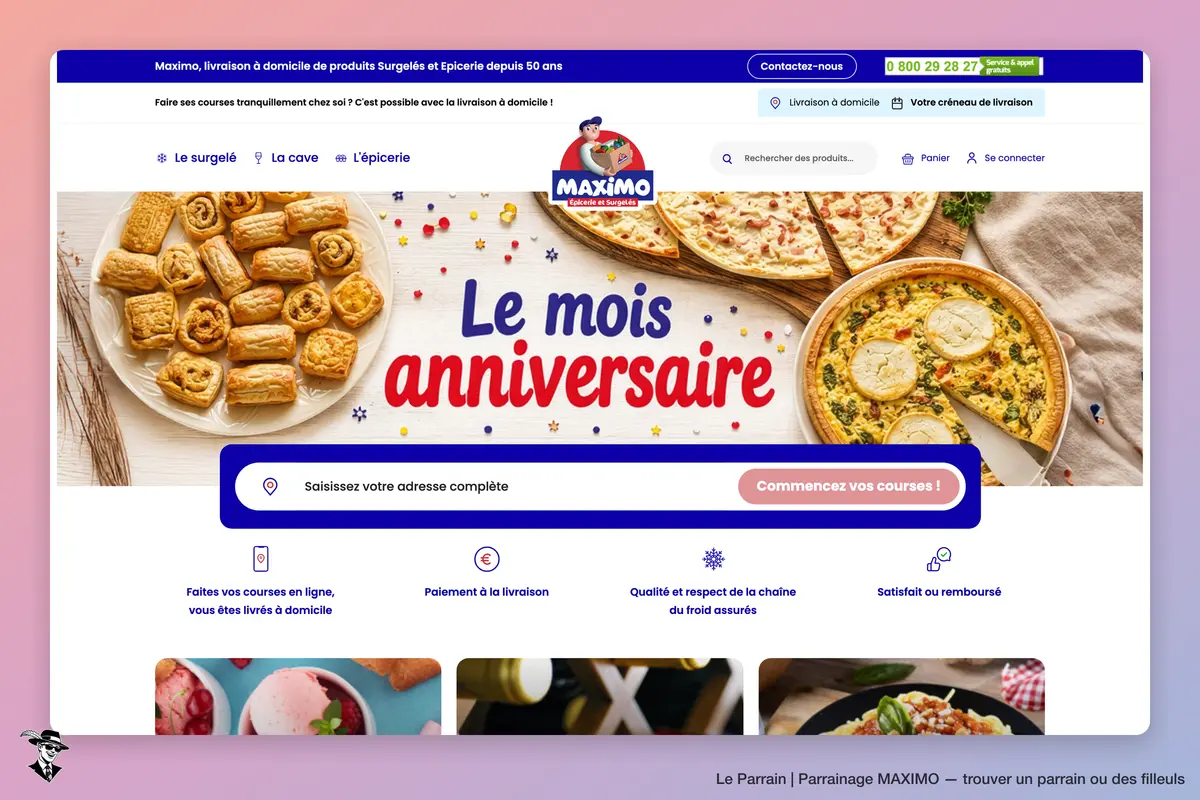 Page d'accueil de MAXIMO