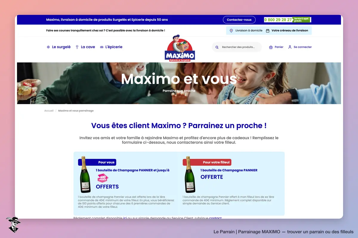 Page parrainage de MAXIMO