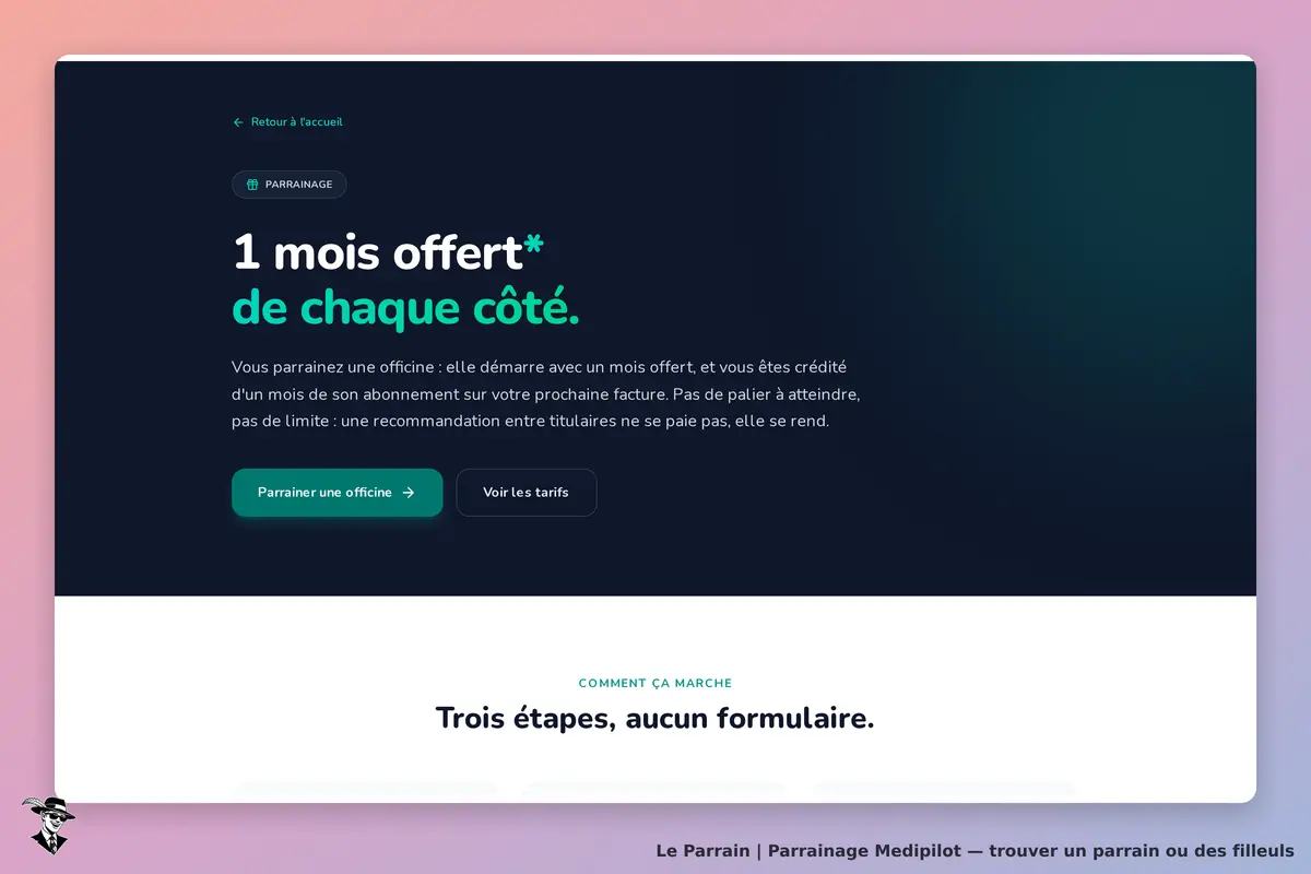 Page parrainage de Medipilot
