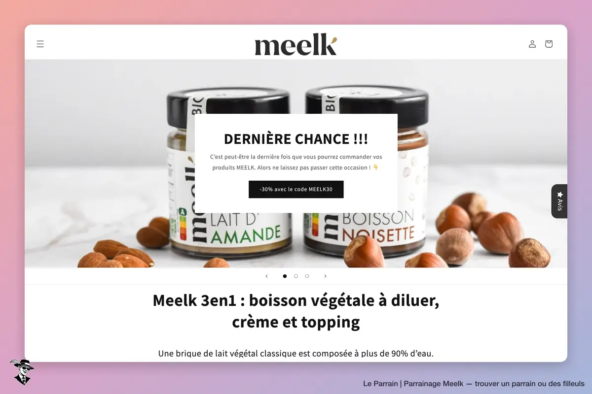 Page d'accueil de Meelk