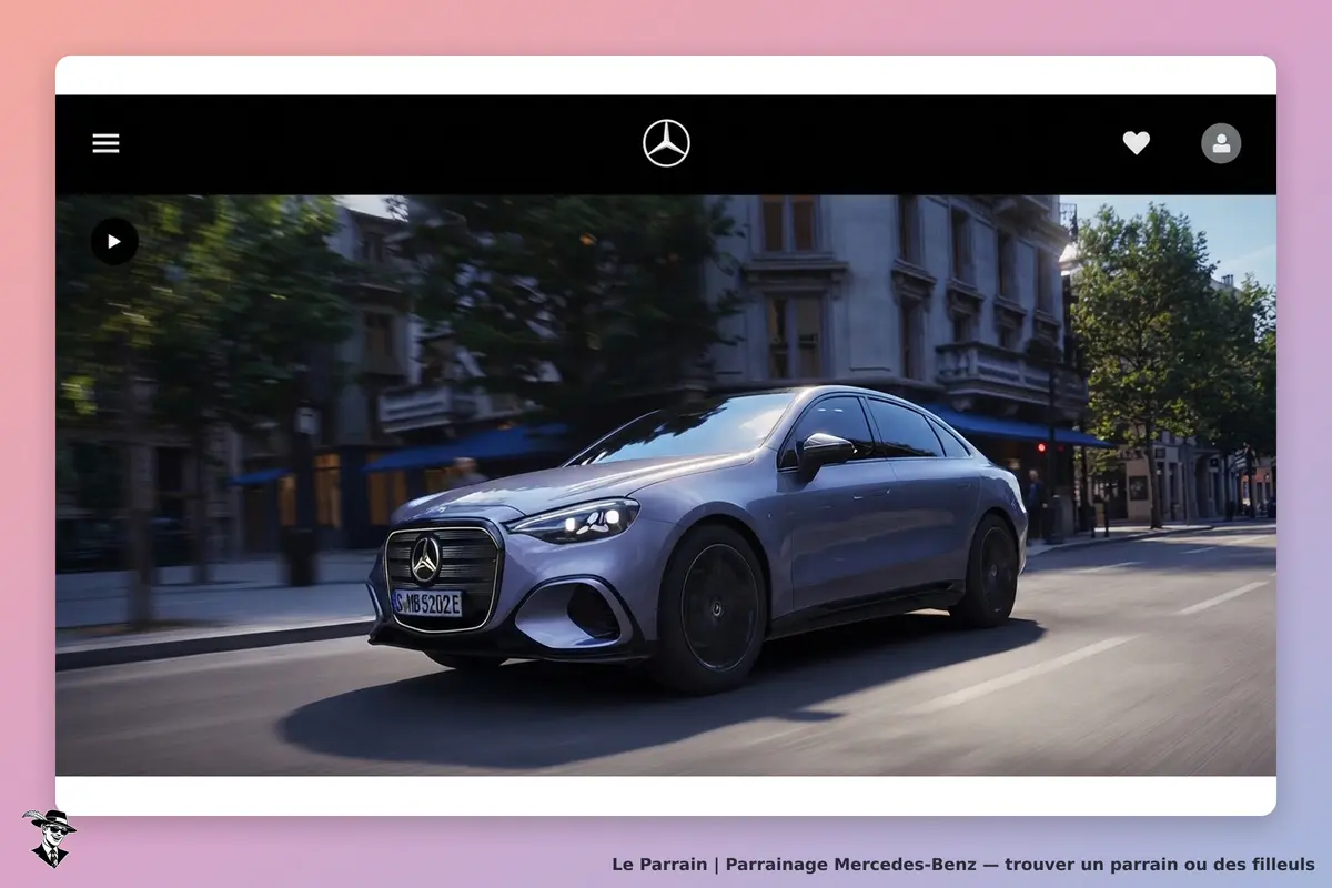 Mercedes-Benz : une voiture élégante sur une route en milieu urbain, entourée d'arbres