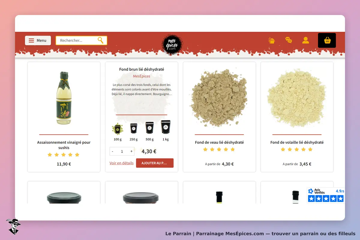 MesÉpices.com : mesÉpices : page d'accueil avec des produits déshydratés et un assaisonnement pour