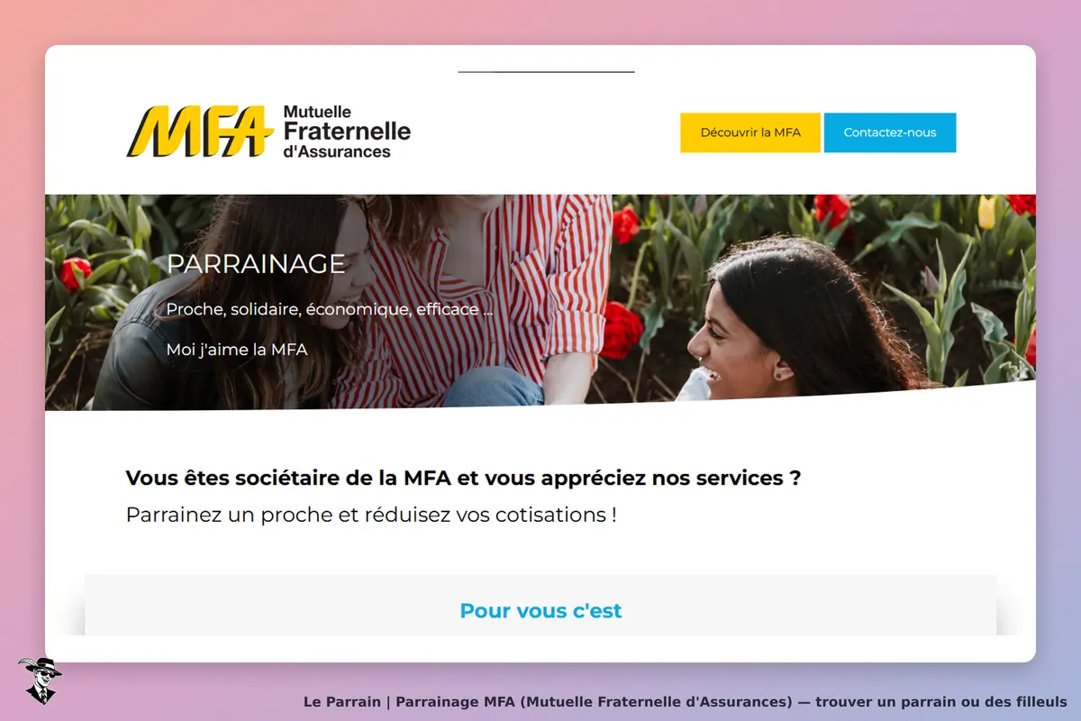 MFA (Mutuelle Fraternelle d'Assurances) : mFA : page d'accueil avec des femmes souriantes et un