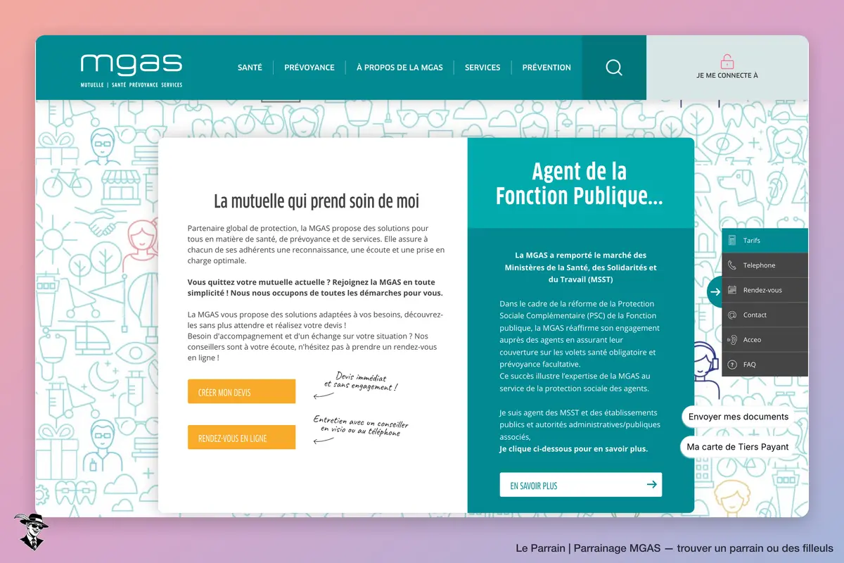 Page d'accueil de MGAS