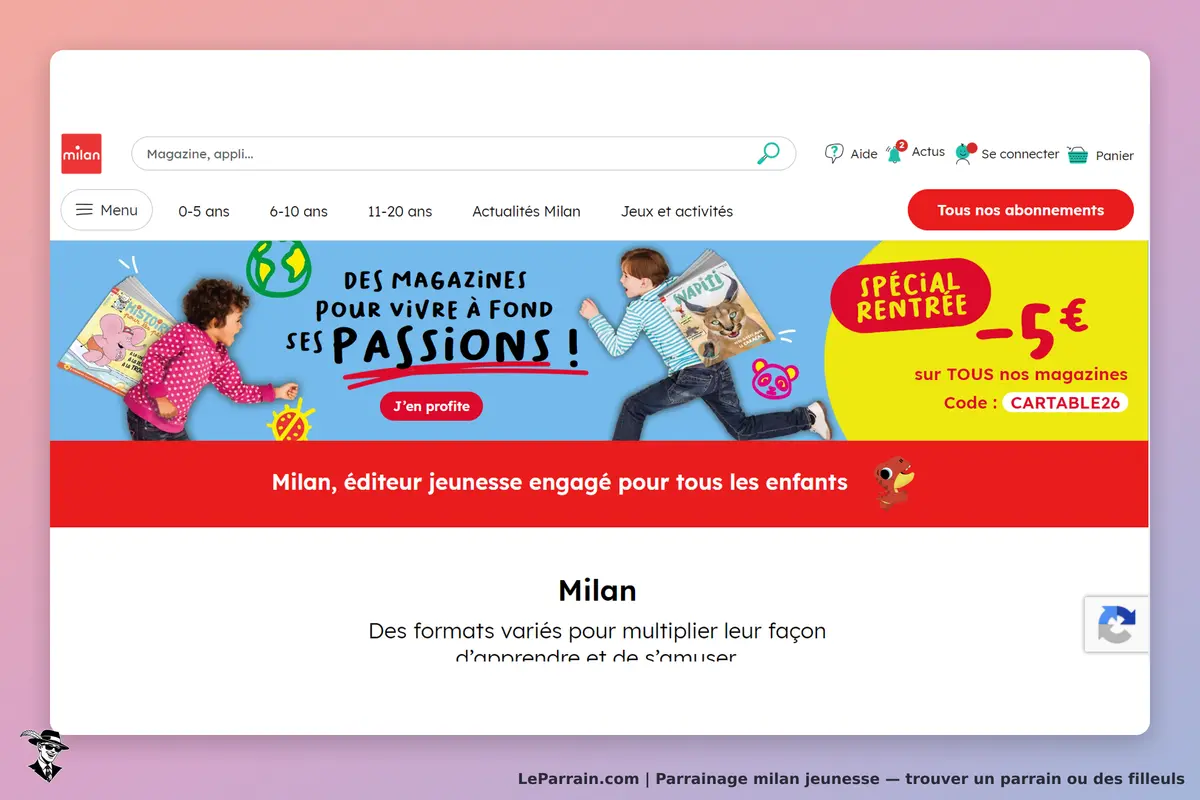 milan jeunesse : milan : page d'accueil avec enfants et promotions sur des magazines jeunesse