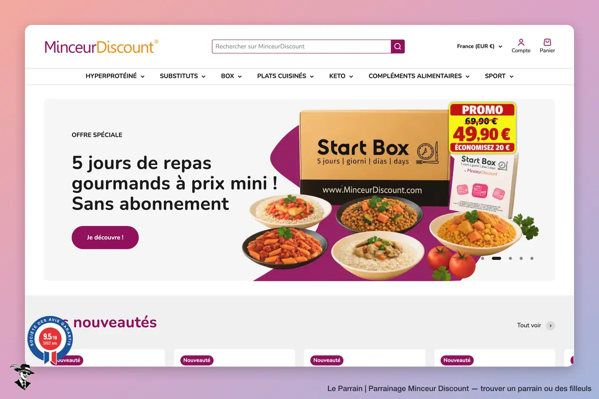 Page d'accueil de Minceur Discount