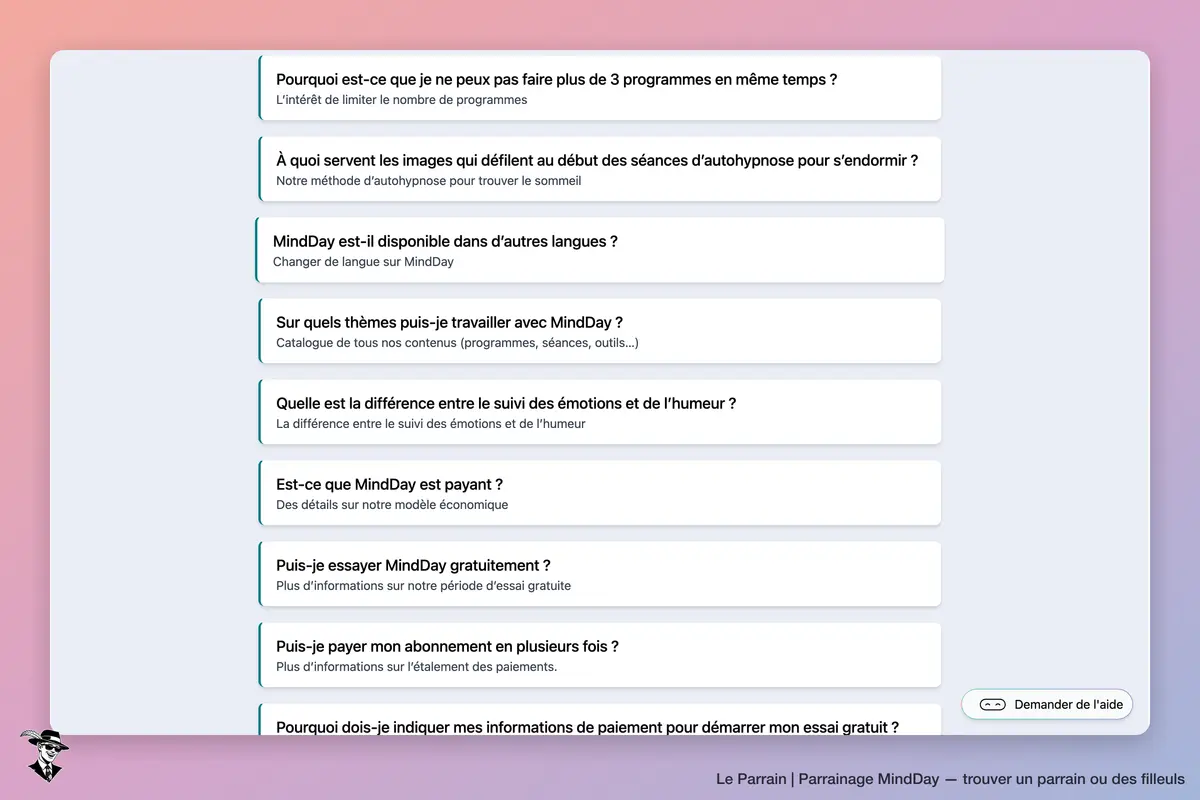 Capture d'écran de MindDay
