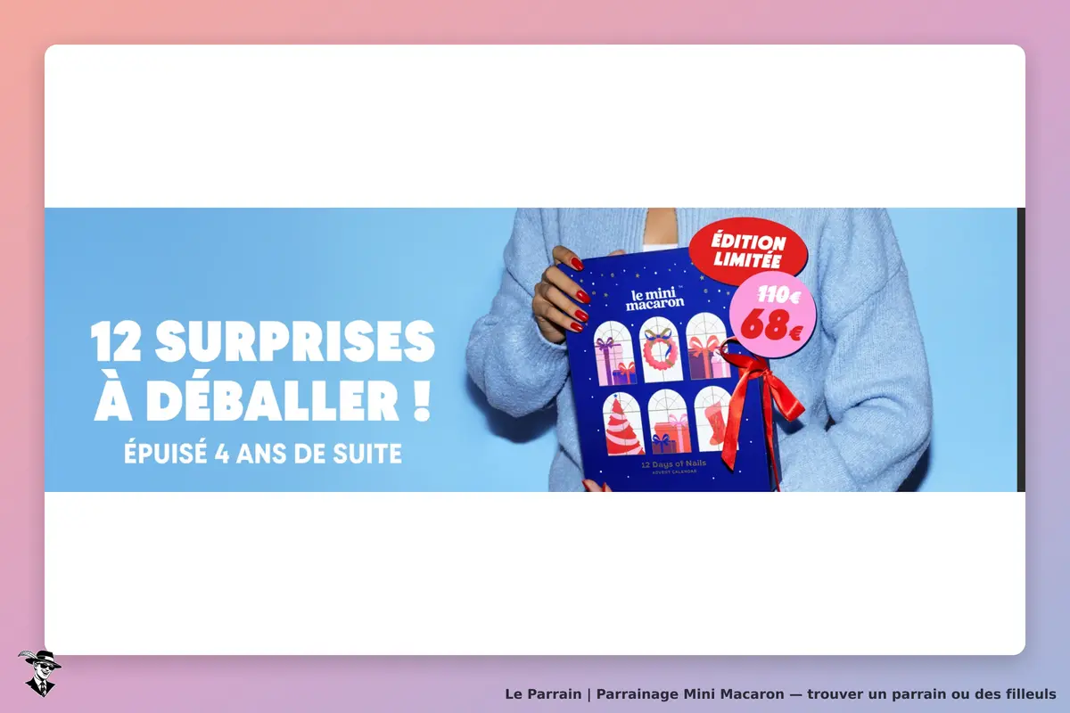 Mini Macaron : un calendrier de l'Avent avec 12 surprises, présenté par une personne