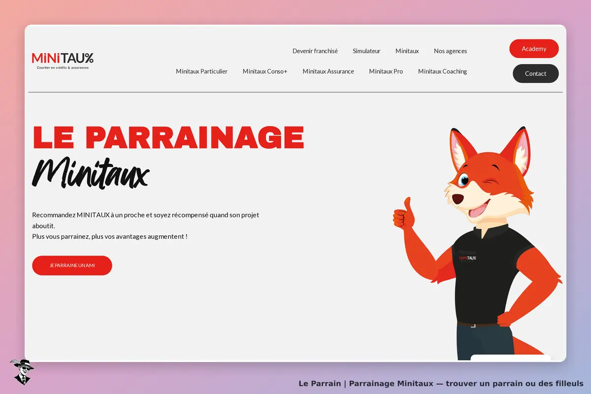 Page parrainage de Minitaux