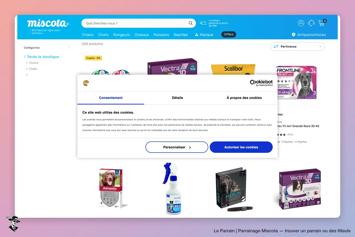 Page catégorie de Miscota