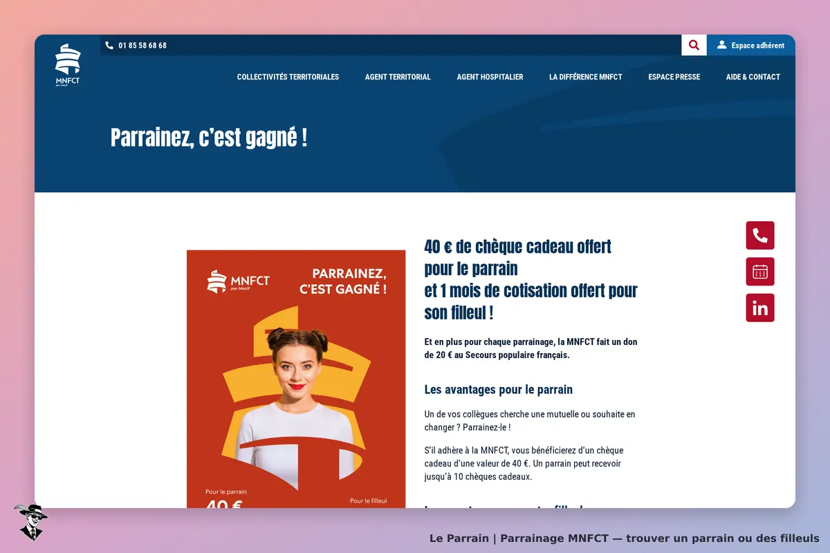 Page parrainage de MNFCT