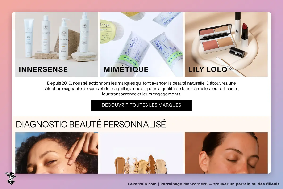 MoncornerB : page d'accueil avec produits de beauté et diagnostic beauté personnalisé