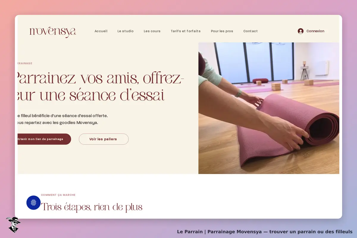 Page parrainage de Movensya