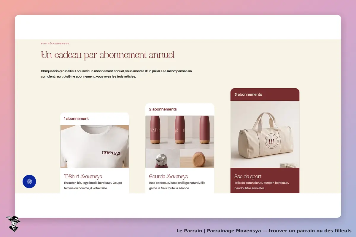Page parrainage de Movensya