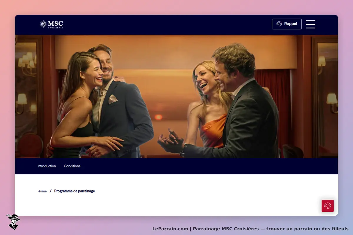 MSC Croisières : quatre personnes s'amusent dans une ambiance festive sur un fond lumineux