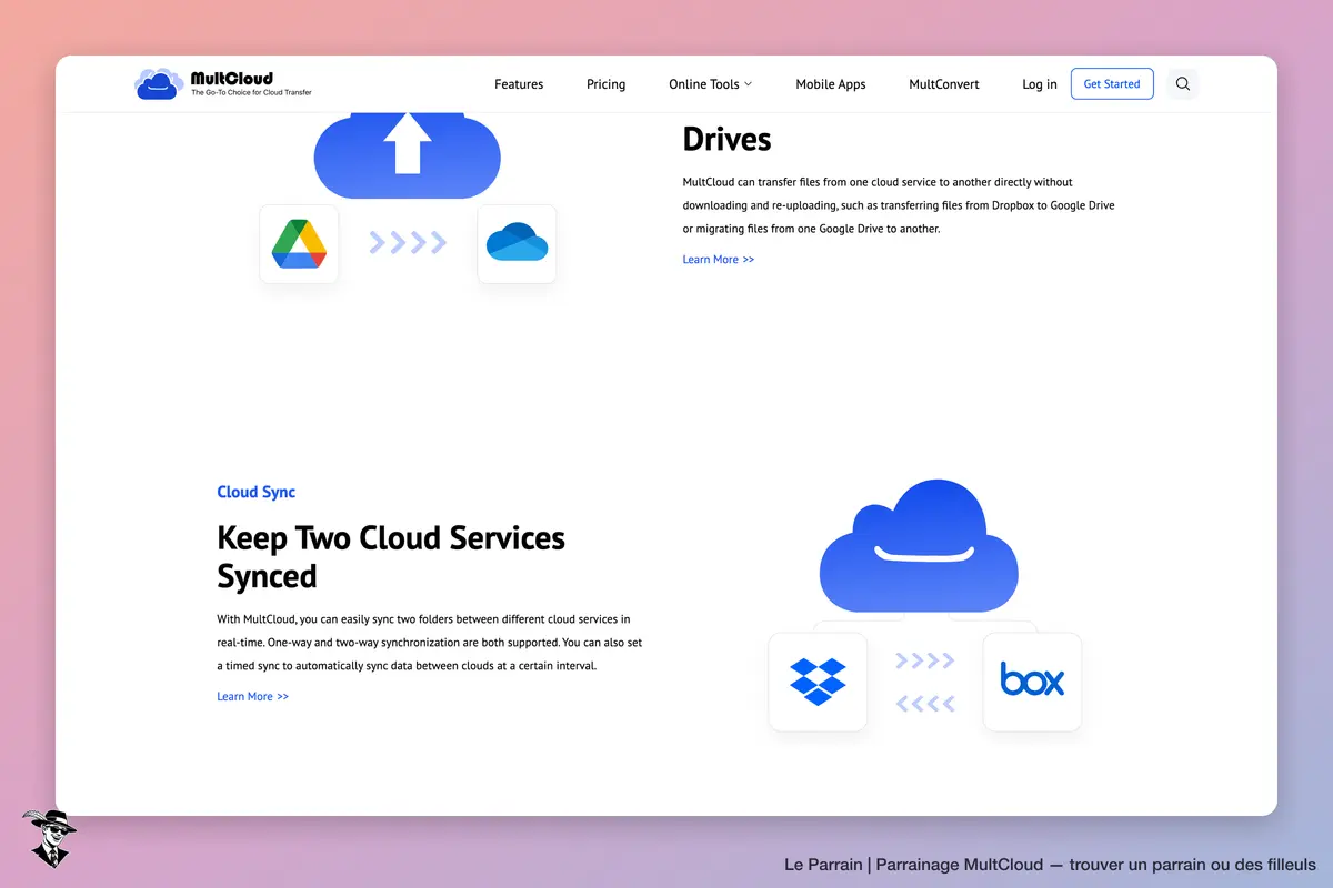 Capture d'écran de MultCloud