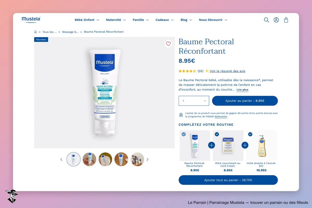 Page produit de Mustela