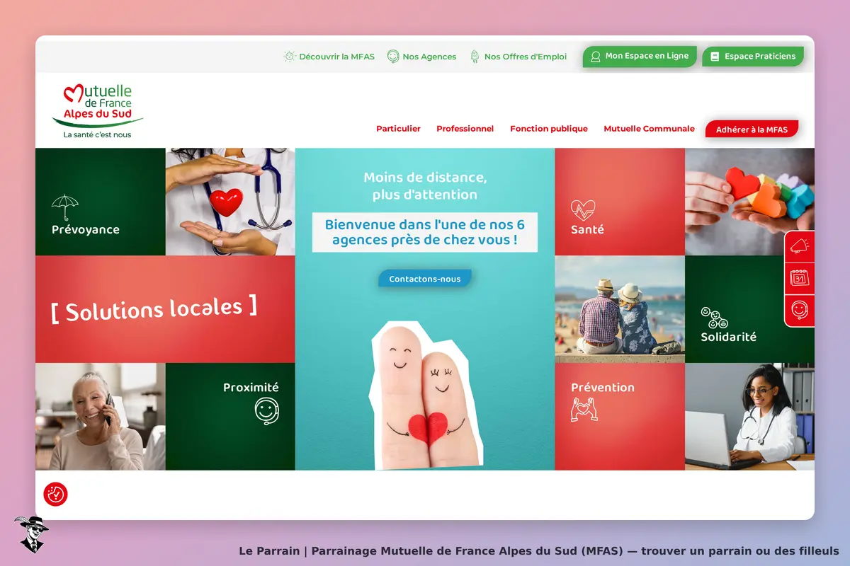 Page d'accueil de Mutuelle de France Alpes du Sud (MFAS)