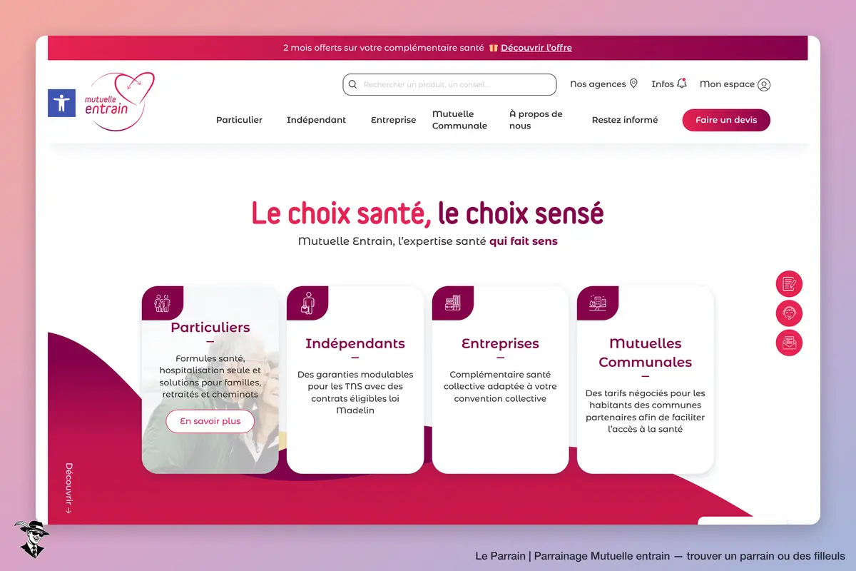 Page d'accueil de Mutuelle entrain