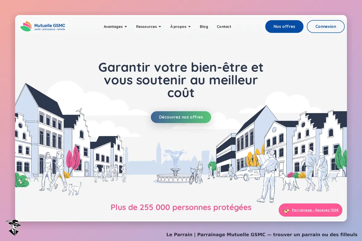 Page d'accueil de Mutuelle GSMC