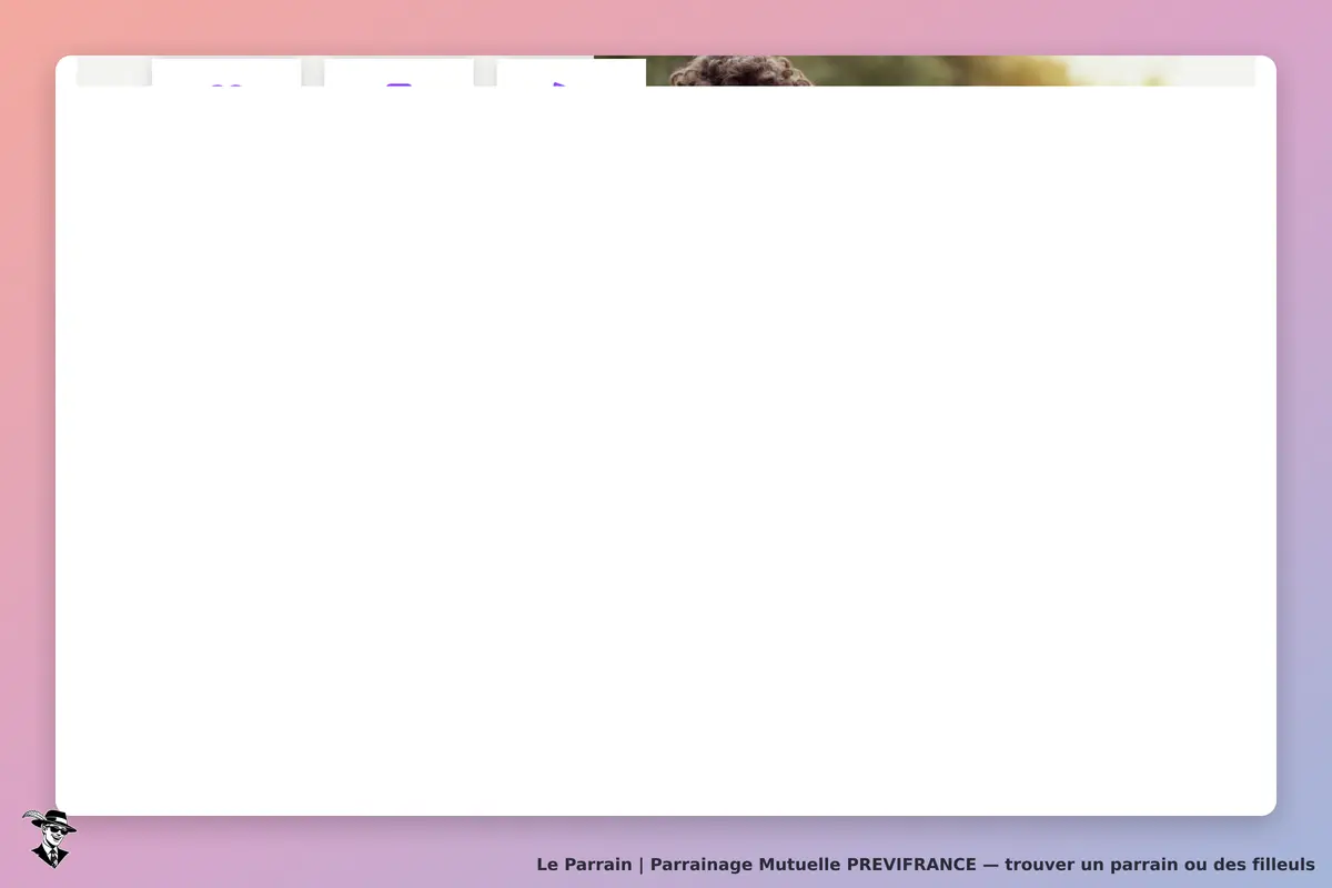 Mutuelle PREVIFRANCE : page d'accueil avec un design épuré et un fond coloré