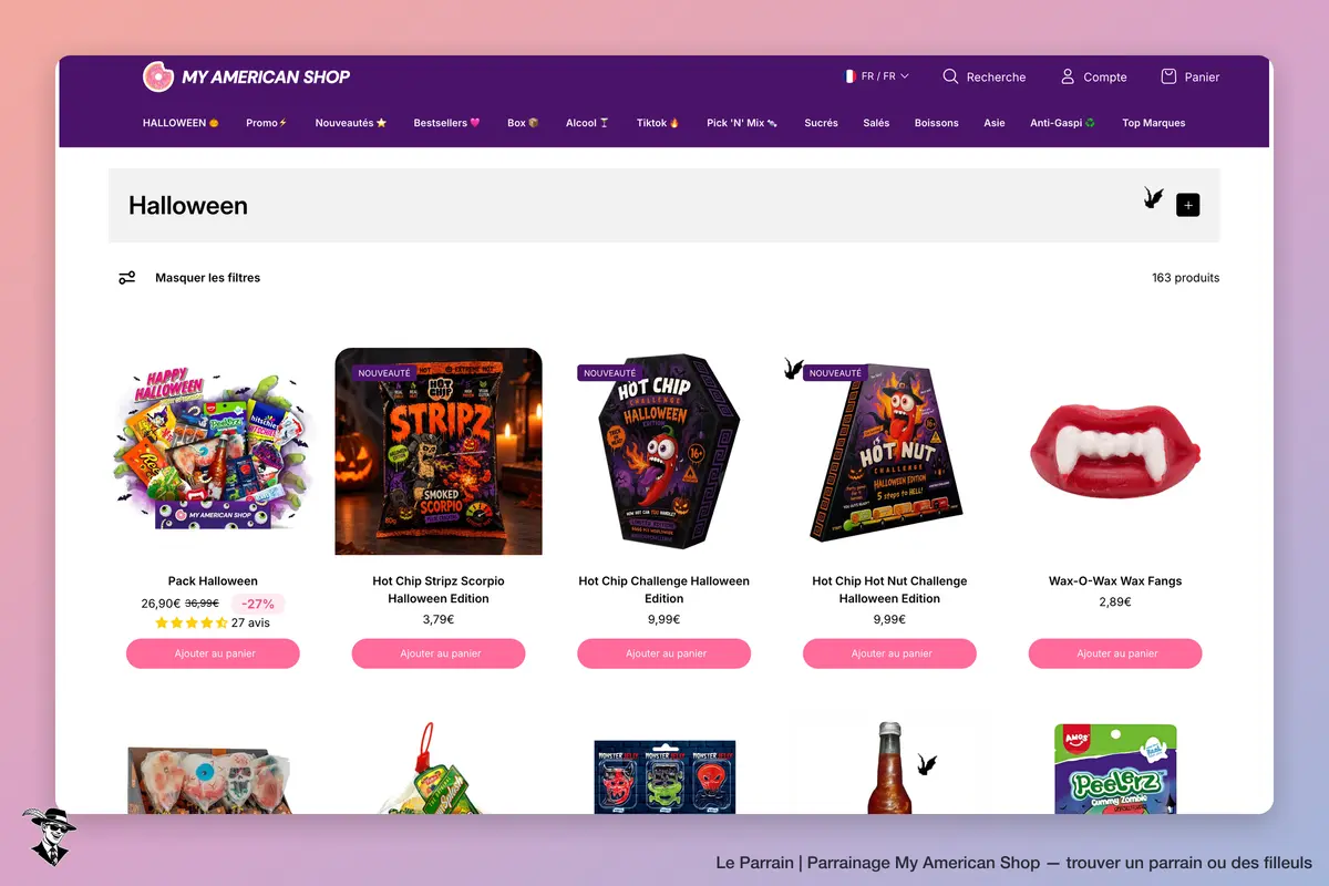 Page catégorie de My American Shop