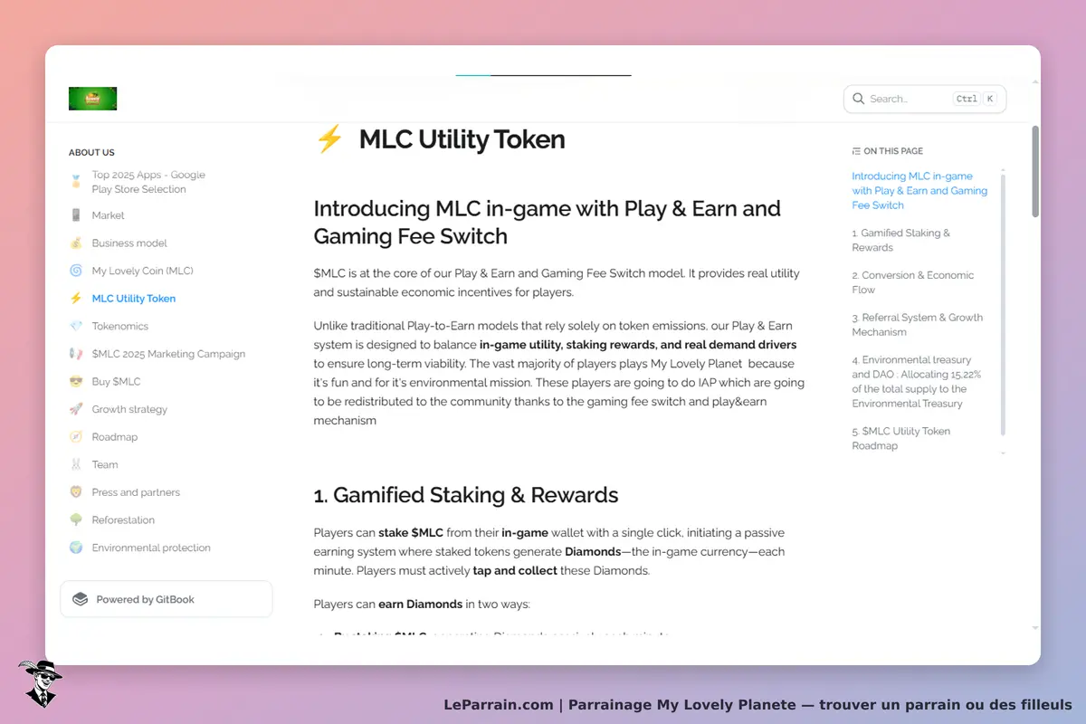My Lovely Planete : présentation de MLC Utility Token et système de récompenses en jeu