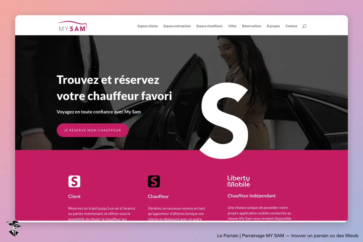 Page d'accueil de MY SAM