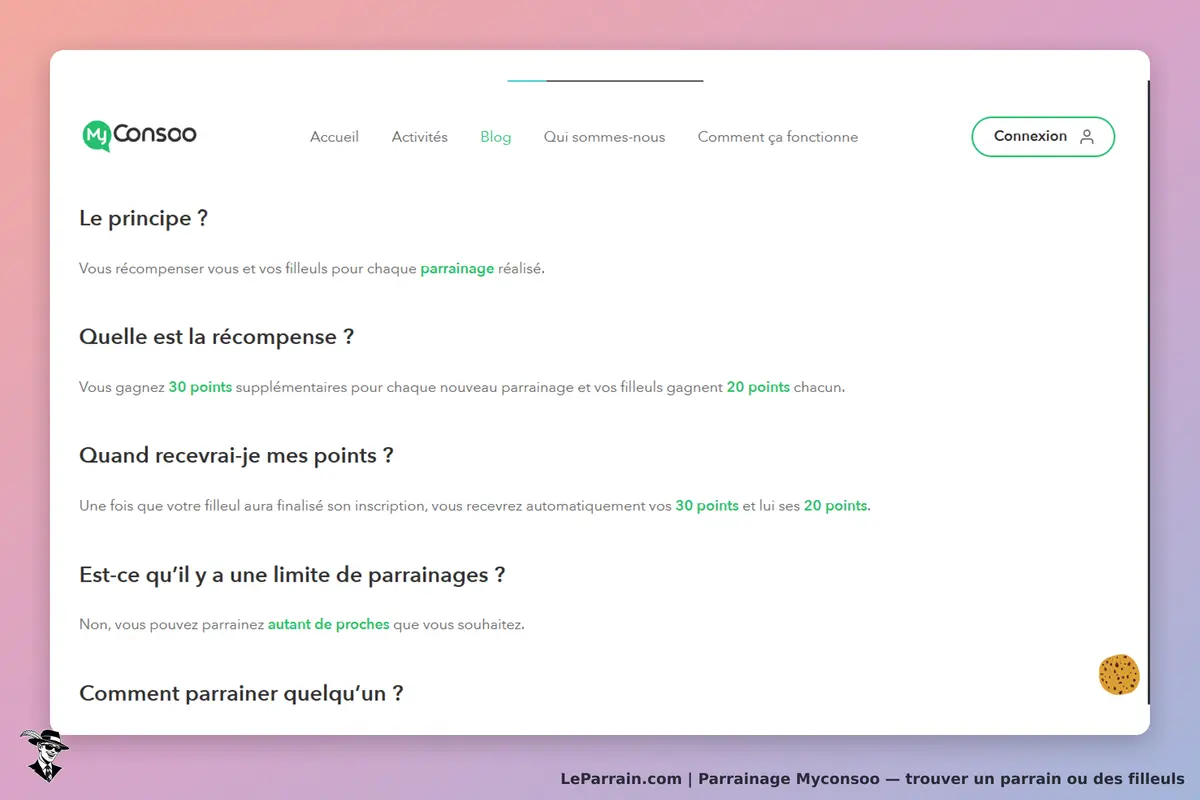 Myconsoo : my Consoo : page d'accueil présentant le principe et les questions fréquentes sur le