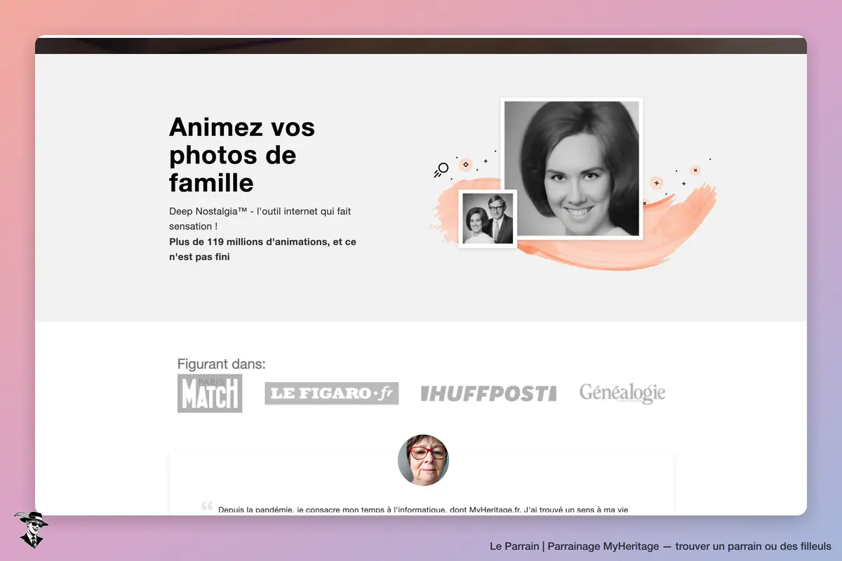 Capture d'écran de MyHeritage
