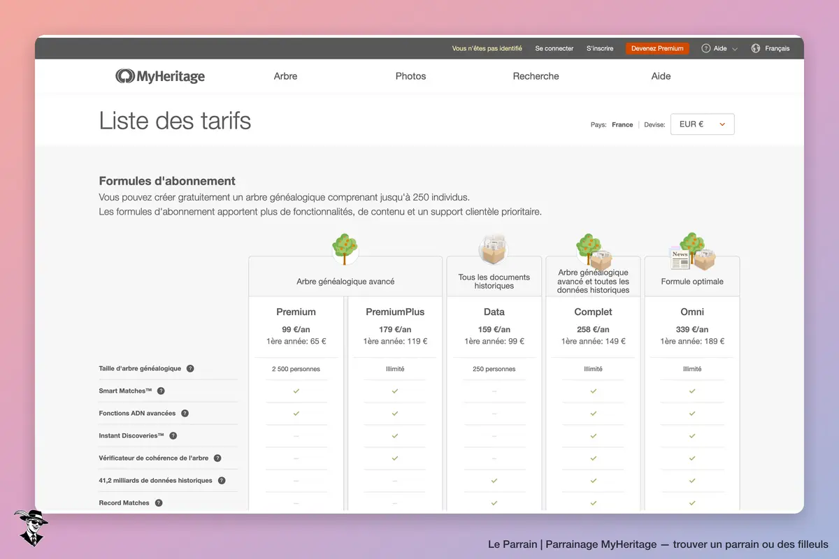 Capture d'écran de MyHeritage