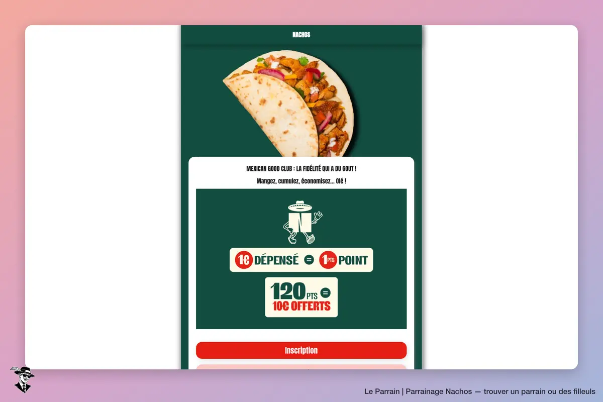 Page d'accueil de Nachos