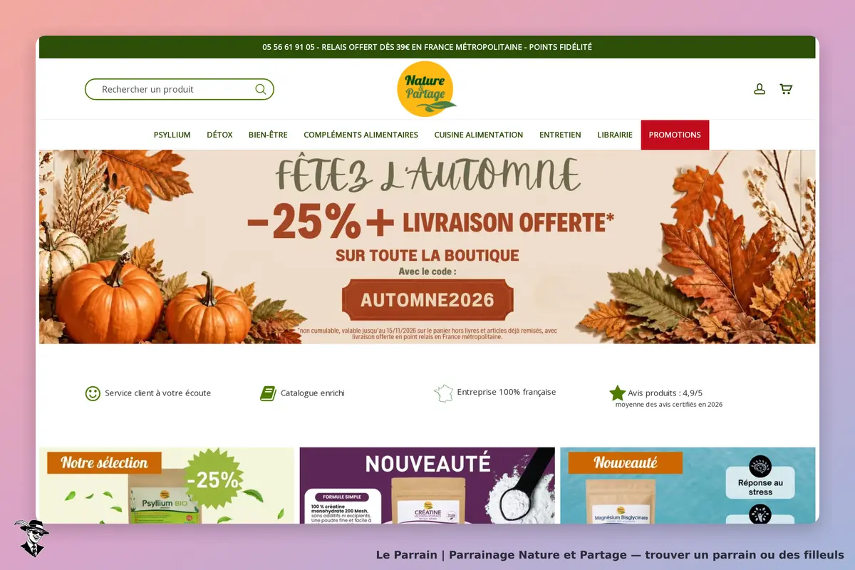 Page d'accueil de Nature et Partage