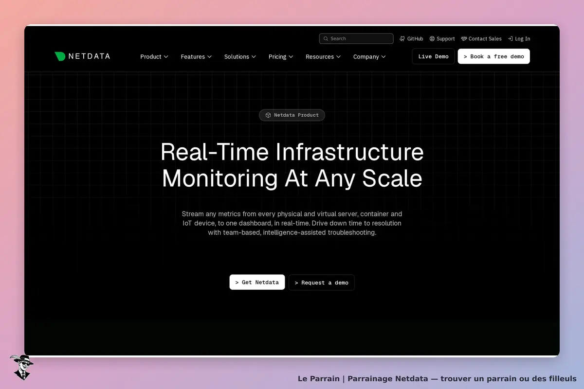Page produit de Netdata