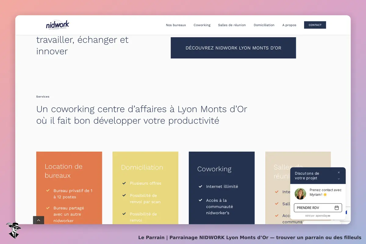 NIDWORK Lyon Monts d’Or : nidwork : page d'accueil présentant les services de coworking à Lyon