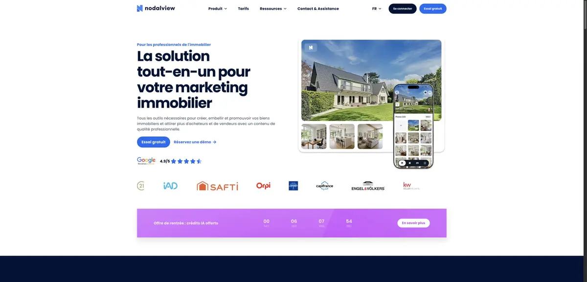 Accueil officiel Nodalview et présentation de la solution immobilière