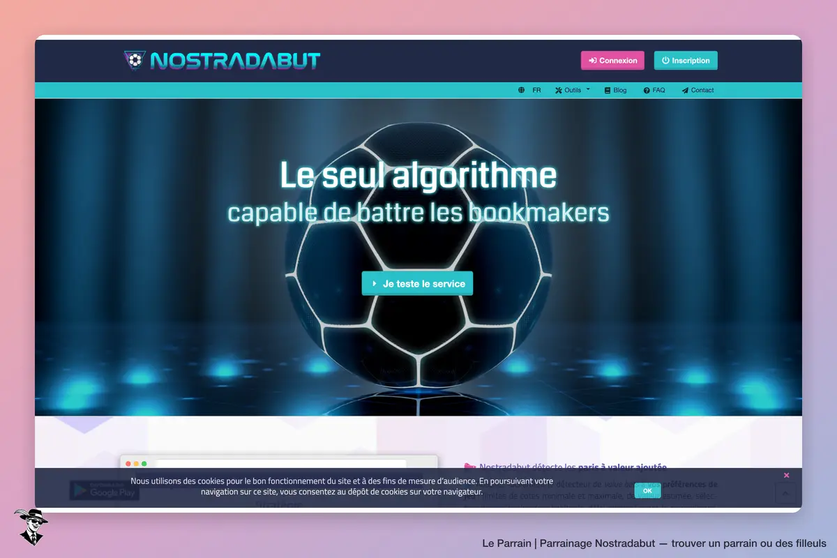 Page d'accueil de Nostradabut