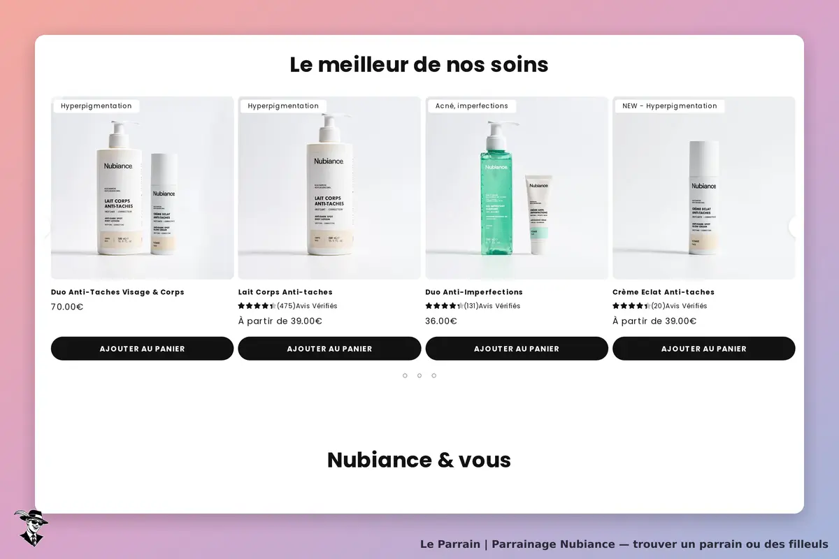 Nubiance : présentation de soins pour l'hyperpigmentation et imperfections cutanées