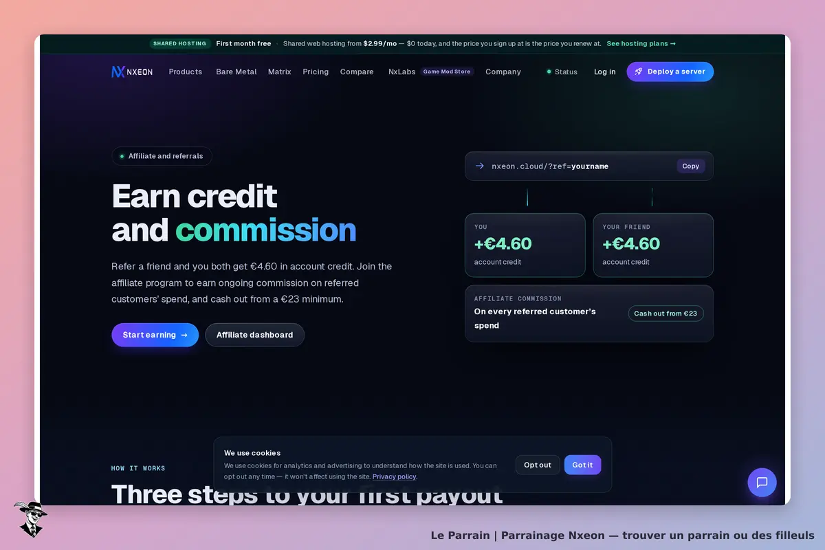 Page parrainage de Nxeon