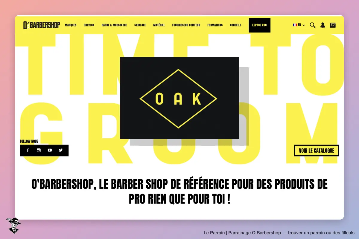 Page d'accueil de O'Barbershop
