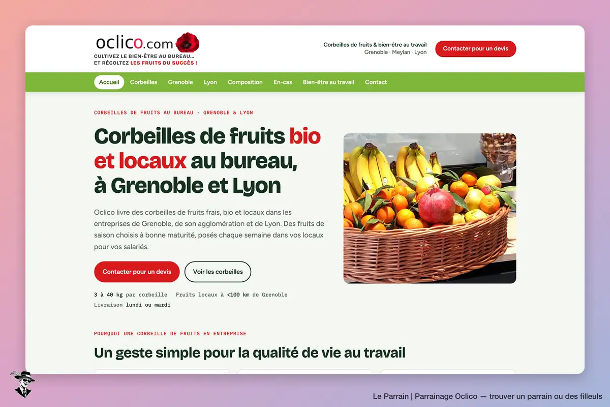Page d'accueil de Oclico