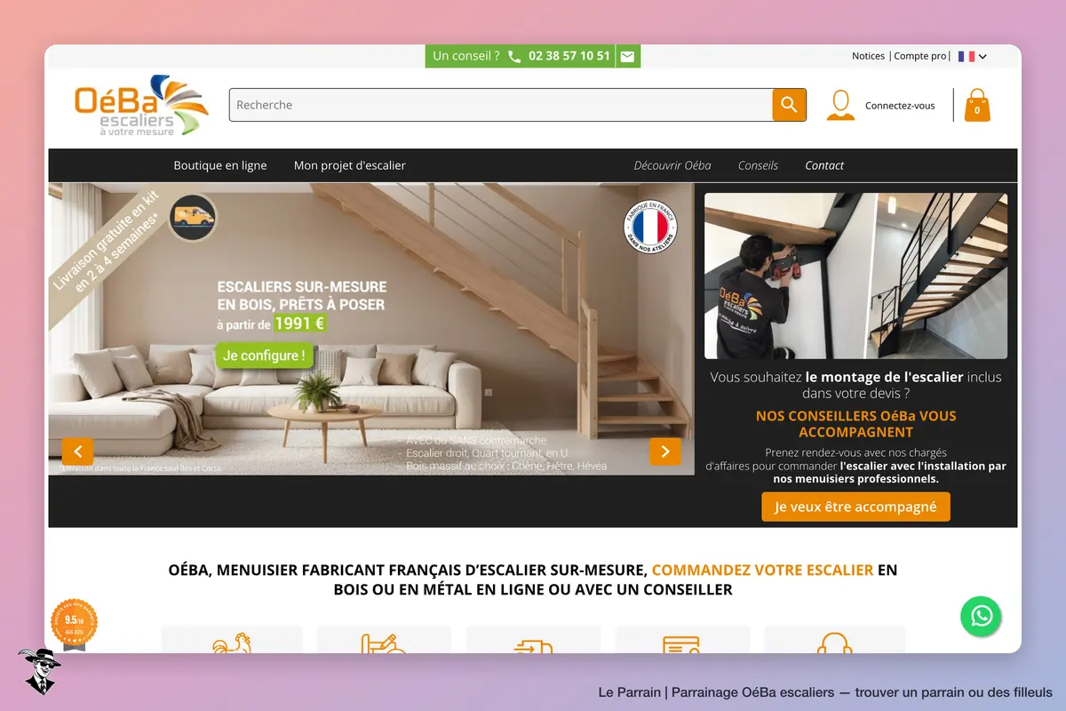 Page d'accueil de OéBa escaliers