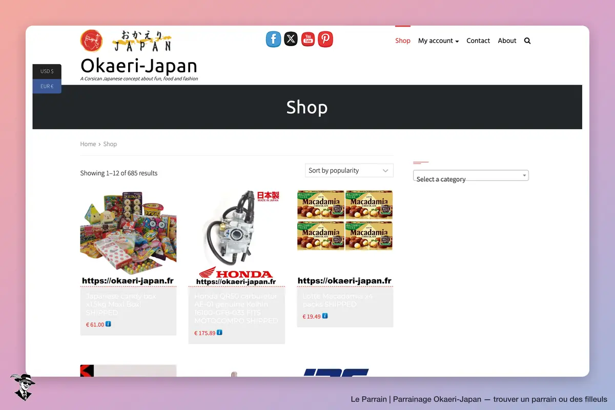 Page catégorie de Okaeri-Japan