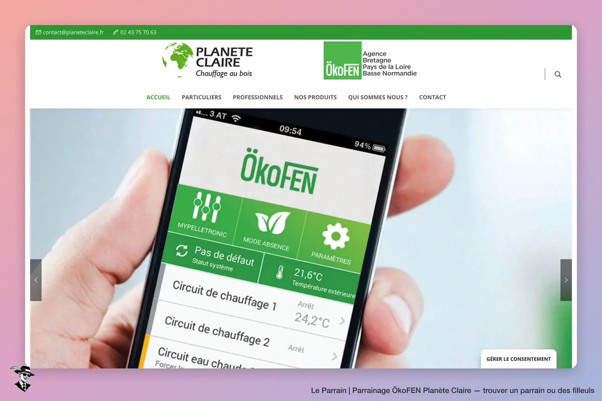 Page d'accueil de ÖkoFEN Planète Claire