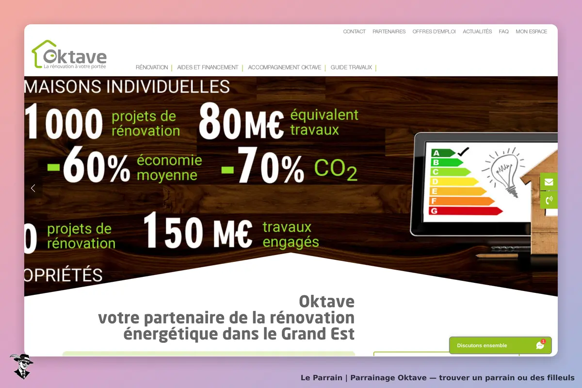 Page d'accueil de Oktave