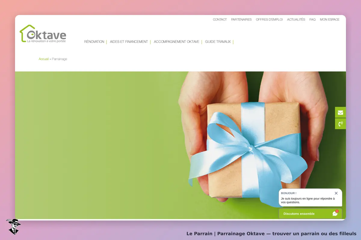 Page parrainage de Oktave