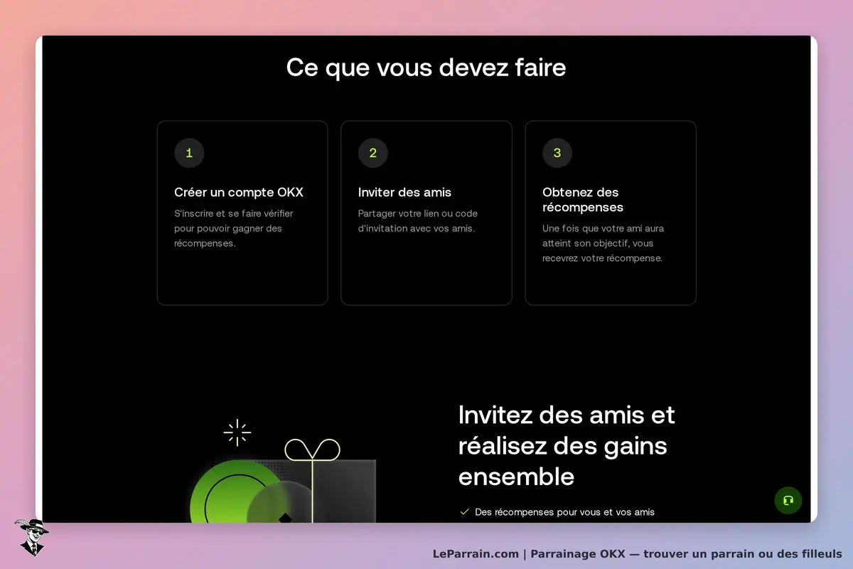 OKX : instructions pour créer un compte, inviter des amis et obtenir des récompenses