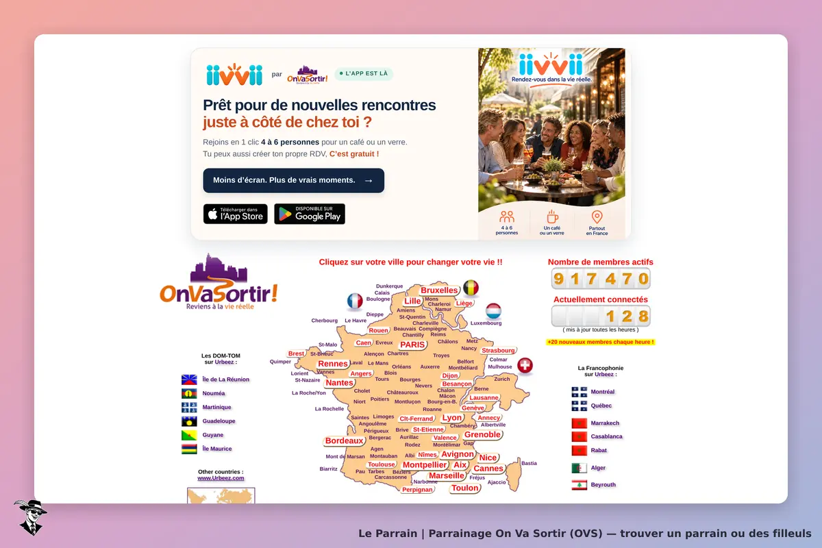 On Va Sortir (OVS) : on Va Sortir : page d'accueil avec un formulaire et une carte des villes en