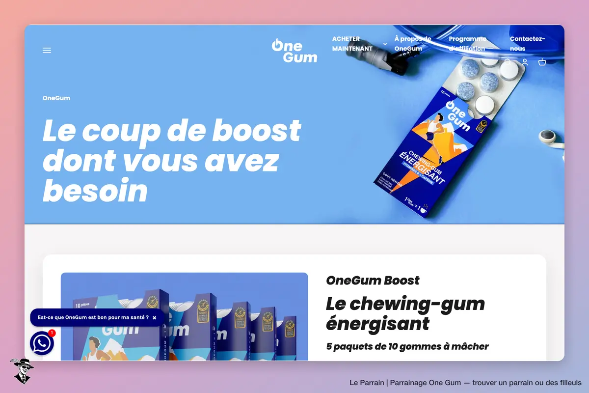 Page catégorie de One Gum