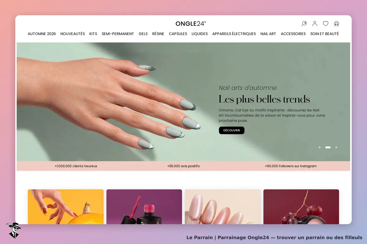 Ongle24 : main avec vernis à ongles gris et message sur les tendances Nail Art d'automne